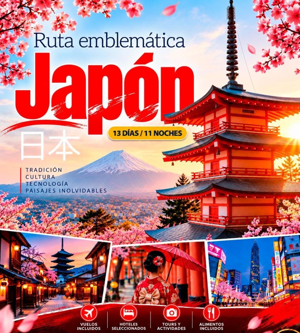 Promoción Ruta emblemática por Japón, 13 días y 11 noches, con vuelos, hoteles, tours y alimentos incluidos